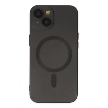 Newface Apple iPhone 14 Plus Kılıf Moshi Lens Magneticsafe Silikon - Siyah