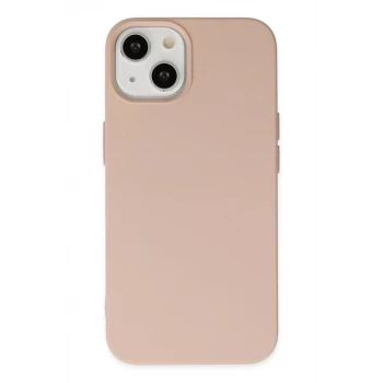 Newface Apple iPhone 14 Plus Kılıf Nano içi Kadife Silikon - Pudra