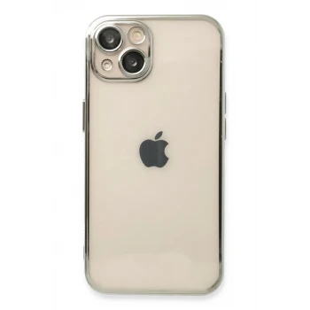 Newface Apple iPhone 14 Plus Kılıf Razer Lensli Silikon - Gümüş