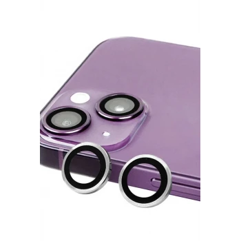 Newface Apple iPhone 14 Plus Raze Metal Kamera Lens - Gümüş