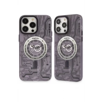 Newface Apple iPhone 14 Pro Kılıf Apollo Magneticsafe Desenli Kapak - Apollo Mor - 5