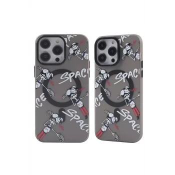 Newface Apple iPhone 14 Pro Kılıf Apollo Magneticsafe Desenli Kapak - Apollo Siyah - 3