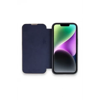 Newface Apple iPhone 14 Pro Kılıf Dolpin Kapaklı - Lacivert