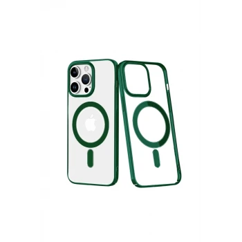 Newface Apple iPhone 14 Pro Kılıf Element Magneticsafe Sert Kapak - Köknar Yeşili