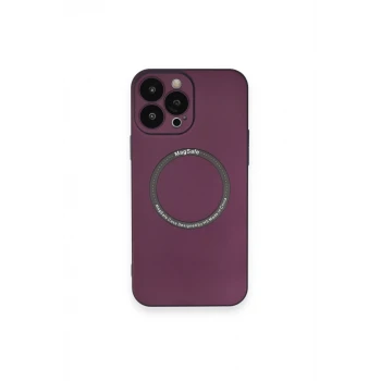 Newface Apple iPhone 14 Pro Kılıf Jack Magneticsafe Lens Silikon - Mürdüm