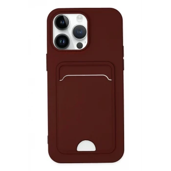 Newface Apple iPhone 14 Pro Kılıf Kelvin Kartvizitli Silikon - Bordo
