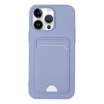 Newface Apple iPhone 14 Pro Kılıf Kelvin Kartvizitli Silikon - Lila