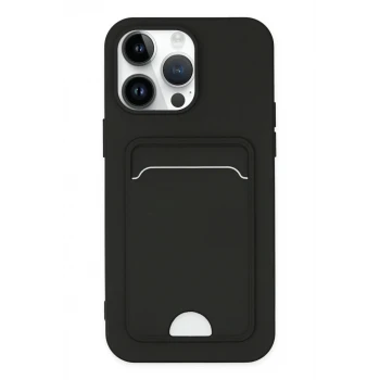Newface Apple iPhone 14 Pro Kılıf Kelvin Kartvizitli Silikon - Siyah