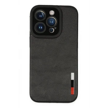Newface Apple iPhone 14 Pro Kılıf Loop Deri Silikon - Siyah