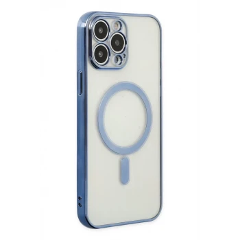 Newface Apple iPhone 14 Pro Kılıf Magneticsafe Lazer Silikon - Sierra Blue