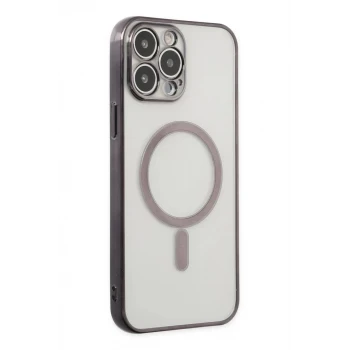 Newface Apple iPhone 14 Pro Kılıf Magneticsafe Lazer Silikon - Siyah