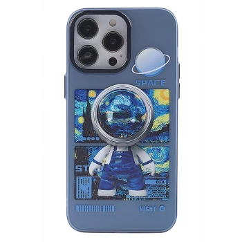 Newface Apple iPhone 14 Pro Kılıf Prada Desenli Kapak - Prada Mavi - 1