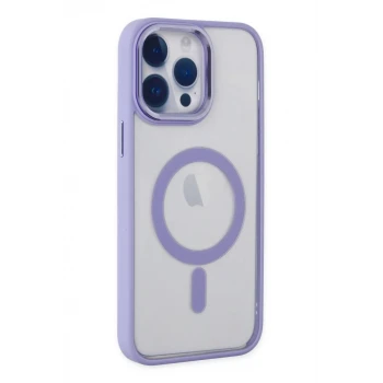 Newface Apple iPhone 14 Pro Kılıf Room Magneticsafe Silikon - Lila