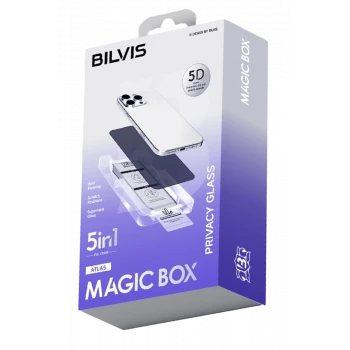 Newface Apple iPhone 14 Pro Max Bilvis 5in1 5D Magic Hayalet Cam Ekran Koruyucu - Siyah