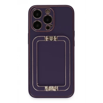 Newface Apple iPhone 14 Pro Max Kılıf Coco Elit Kapak - Derin Mor