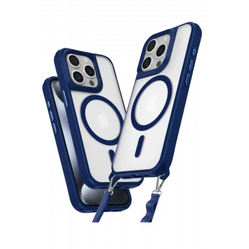Newface Apple iPhone 14 Pro Max Kılıf Enka Magsafe Silikon Kılıf - Lacivert