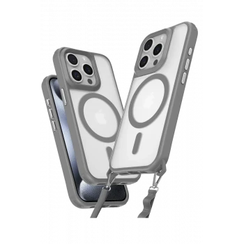 Newface Apple iPhone 14 Pro Max Kılıf Enka Magsafe Silikon Kılıf - Titan Gri