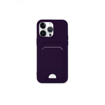 Newface Apple iPhone 14 Pro Max Kılıf Kelvin Kartvizitli Silikon - Derin Mor