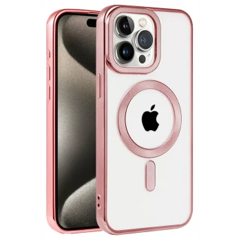 Newface Apple iPhone 14 Pro Max Kılıf Kronos Magsafe Kapak - Rose Gold