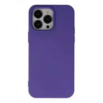 Newface Apple iPhone 14 Pro Max Kılıf Nano içi Kadife Silikon - Mor