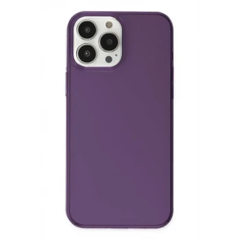 Newface Apple iPhone 14 Pro Max Kılıf Pc Sert Şeffaf Kapak - Mor