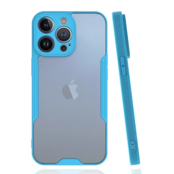 Newface Apple iPhone 14 Pro Max Kılıf Platin Silikon - Mavi