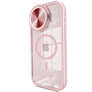 Newface Apple iPhone 14 Pro Max Kılıf Teleskop Lens Magsafe Silikon Kapak - Pembe