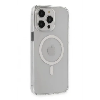 Newface Apple iPhone 14 Pro Max Kılıf Tron Şeffaf Magsafe Kapak - Şeffaf