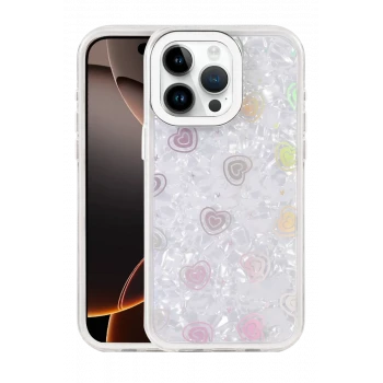 Newface Apple iPhone 14 Pro Max Lumi Desenli Kapak - Beyaz