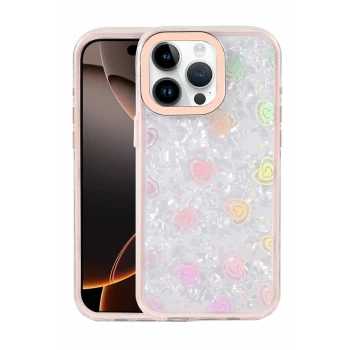 Newface Apple iPhone 14 Pro Max Lumi Desenli Kapak - Pembe