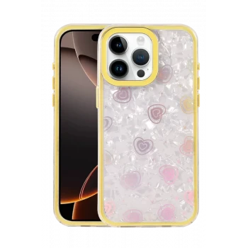 Newface Apple iPhone 14 Pro Max Lumi Desenli Kapak - Sarı