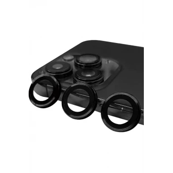 Newface Apple iPhone 14 Pro Max Raze Metal Kamera Lens - Siyah