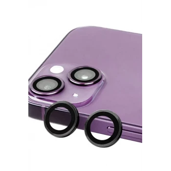 Newface Apple iPhone 14 Raze Metal Kamera Lens - Siyah