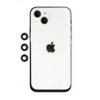 Newface Apple iPhone 14 Shine Kamera Lens - Gümüş