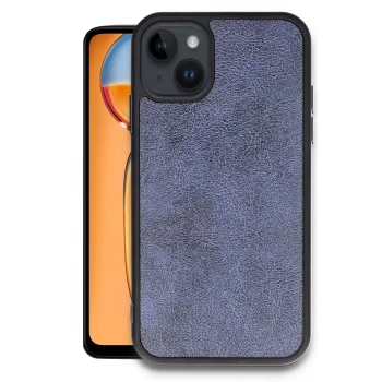 Newface Apple iPhone 15 Kılıf Aras Deri Kapak - Lacivert