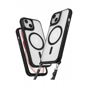 Newface Apple iPhone 15 Kılıf Enka Magsafe Silikon Kılıf - Siyah