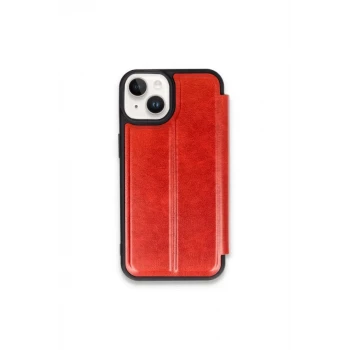 Newface Apple iPhone 15 Kılıf Flip Cover - Kırmızı