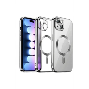Newface Apple iPhone 15 Kılıf Kross Magneticsafe Kapak - Gümüş