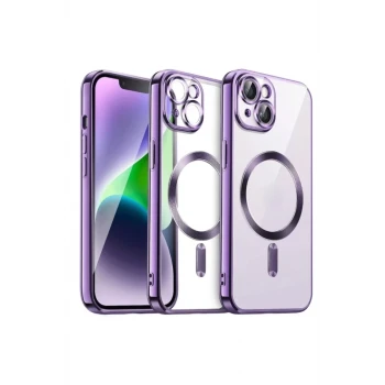 Newface Apple iPhone 15 Kılıf Kross Magneticsafe Kapak - Mor