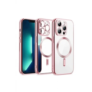 Newface Apple iPhone 15 Kılıf Kross Magneticsafe Kapak - Pembe