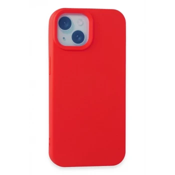 Newface Apple iPhone 15 Kılıf Nano içi Kadife Silikon - Kırmızı
