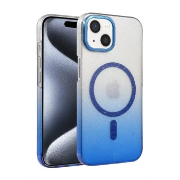 Newface Apple iPhone 15 Plus Glossy Magsafe Kapak - Mavi