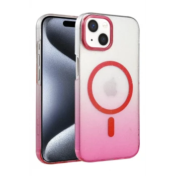 Newface Apple iPhone 15 Plus Glossy Magsafe Kapak - Pembe