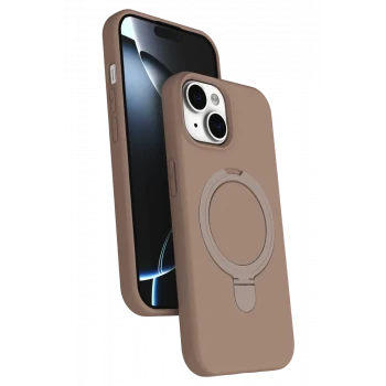 Newface Apple iPhone 15 Plus Regal Magsafe Standlı Kapak - Çöl Titanyum