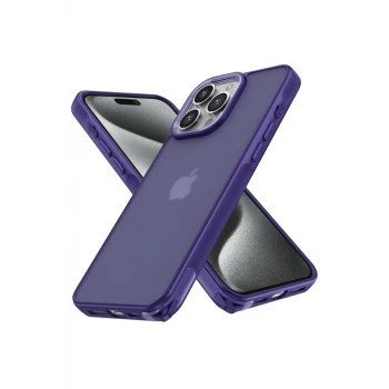 Newface Apple iPhone 15 Pro Kılıf Elegant Kapak - Derin Mor