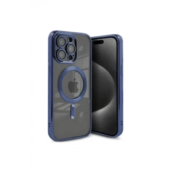 Newface Apple iPhone 15 Pro Kılıf Kross Magneticsafe Kapak - Lacivert