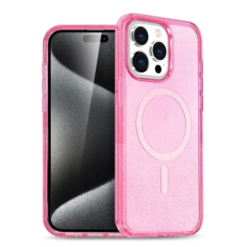 Newface Apple iPhone 15 Pro Kılıf Star Magsafe Kapak - Pembe