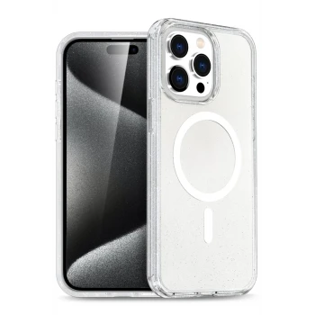 Newface Apple iPhone 15 Pro Kılıf Star Magsafe Kapak - Şeffaf
