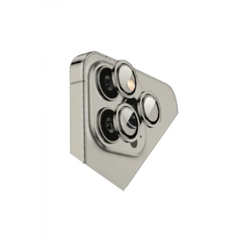 Newface Apple iPhone 15 Pro Max Bilvis Titan Kamera Lens - Titan Gri