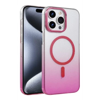 Newface Apple iPhone 15 Pro Max Glossy Magsafe Kapak - Pembe